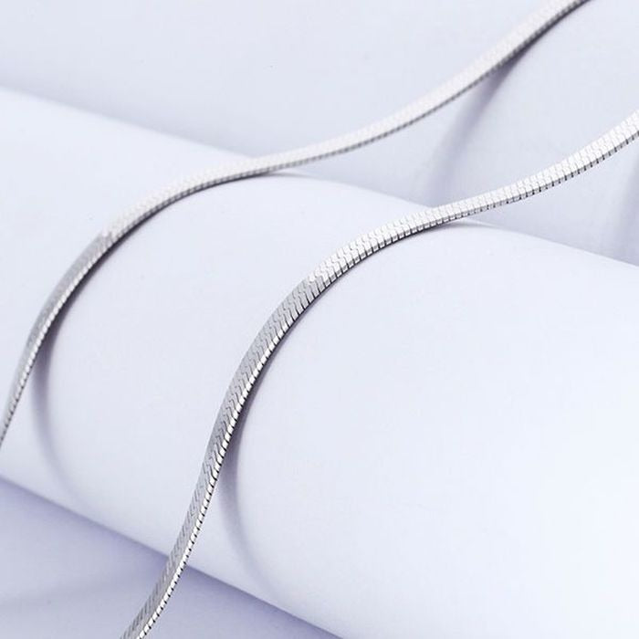 925 Sterling Silver fine 4MM Blade Chain Necklace for Women Men Luxury wedding party Jewelry  Holiday gifts - Charlie Dolly