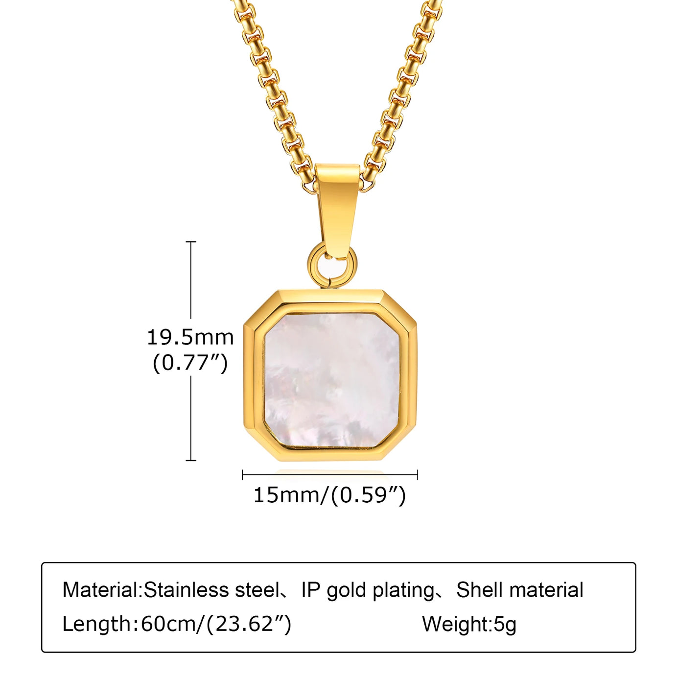 Natural Stone and Stainless Steel Hip Hop Pendant Necklace for Men