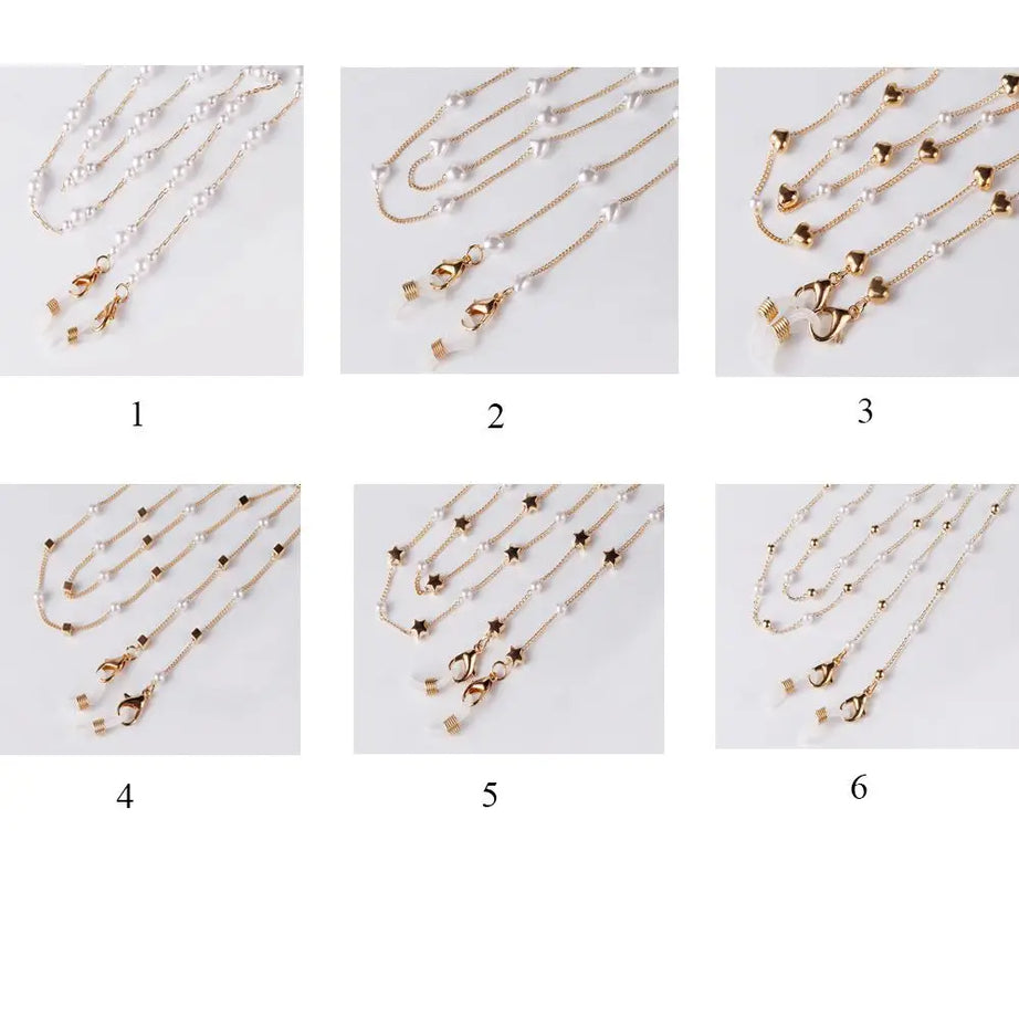 Pearl and Shell Beaded Sunglasses Chain Lanyard