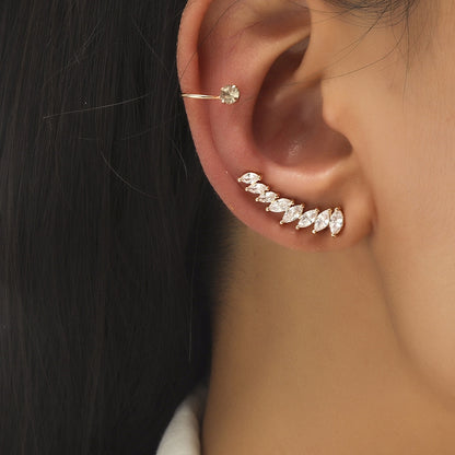 Trendy Bohemian No Piercing Crystal Rhinestone Ear Cuff Earrings for Women Wrap Stud Clip Earrings Girl Earrings Jewelry Bijoux