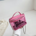 Fashion Ladies Barbie Letter Transparent Jelly Bag Anime Princess Girls Summer Niche Suitcase Shoulder Messenger Cosmetic Bags - Charlie Dolly