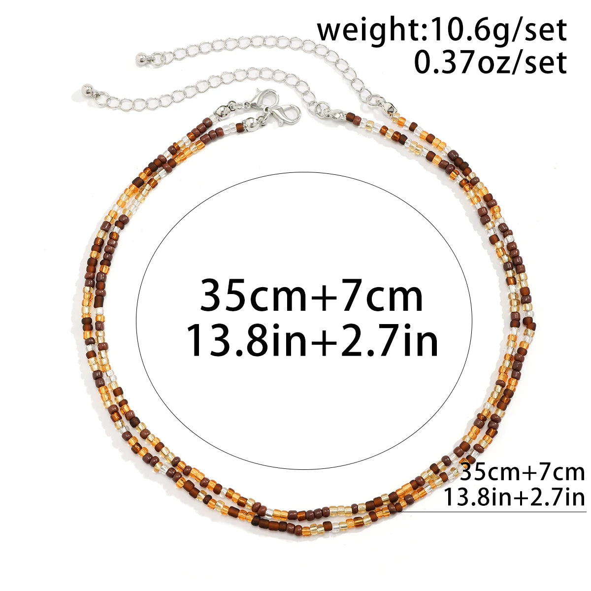 Acrylic Seed Bead Double Layer Choker Necklace Jewelry