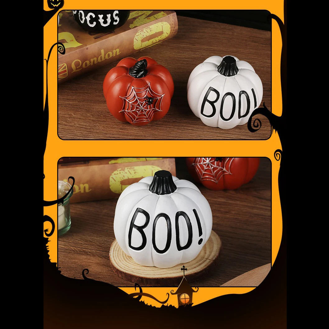 2024 Halloween Ornaments Resin Thanksgiving Pumpkin Fall Pumpkin Fall Thanksgiving Harvest Home Decorations Props - Charlie Dolly