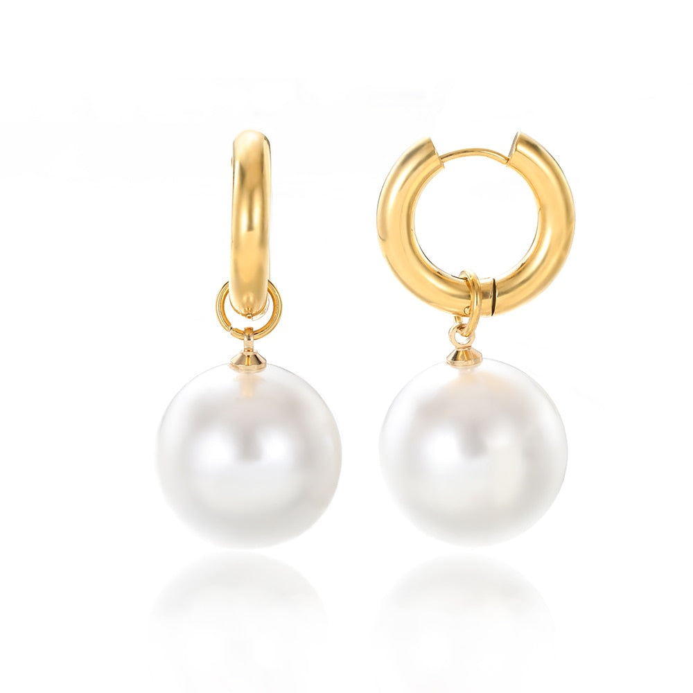 Imitation Pearl Earrings Women Fashion Snowflake Crystal Earrings Charm Zircon Jewelry Cute Earrings Best Choice for Couple Gift - Charlie Dolly