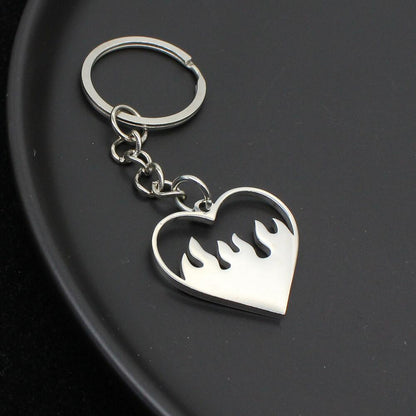 Funny Middle Finger Stickman Keychain Cute Titanium Steel School Bag Car Key Pendant Couple Trinket Gift Keyrings