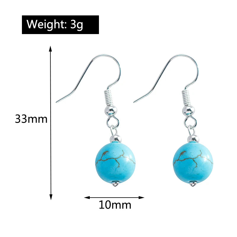 Boho Vintage Turquoise Water Drop Stud Earrings for Women Star Heart Flower Tribe Earring Statement Valentine Day Gift Jewelry