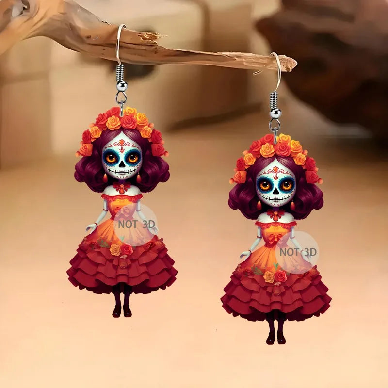 Fashion Acrylic Gothic Earrings Halloween & Day of the Dead Gifts Unique Fashion Accessories Suitable for Personality - Charlie Dolly