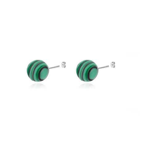 1 Pair Natural Stone Stud Earrings For Women Men Round Turquoises Tiger Eye Lapis Lazuli Beads Earring Fashion Jewelry Gift - Charlie Dolly