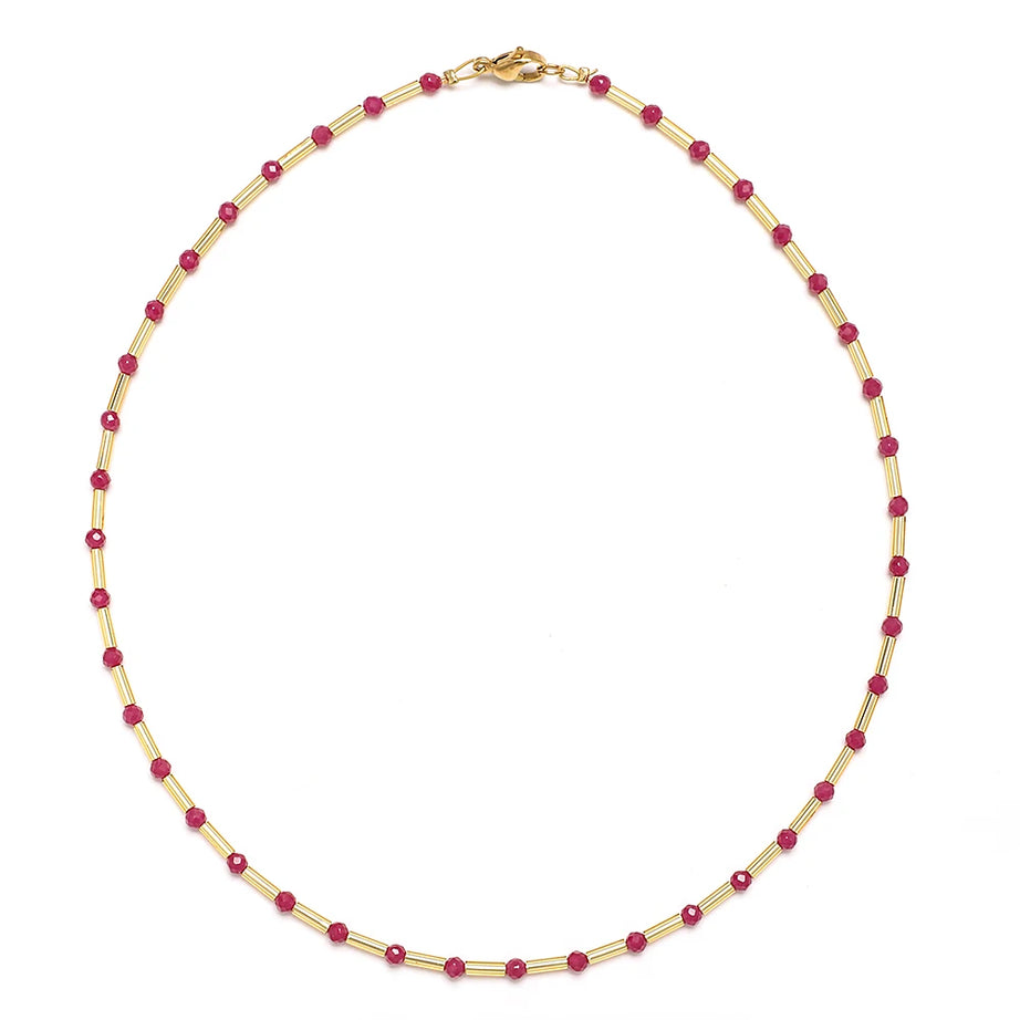 ZMZY Fashion Boho Necklace Women Jewelry Natural Stone Choker Healing Tiny Beads Clavicle Chain Crystal Agates Necklace - Charlie Dolly
