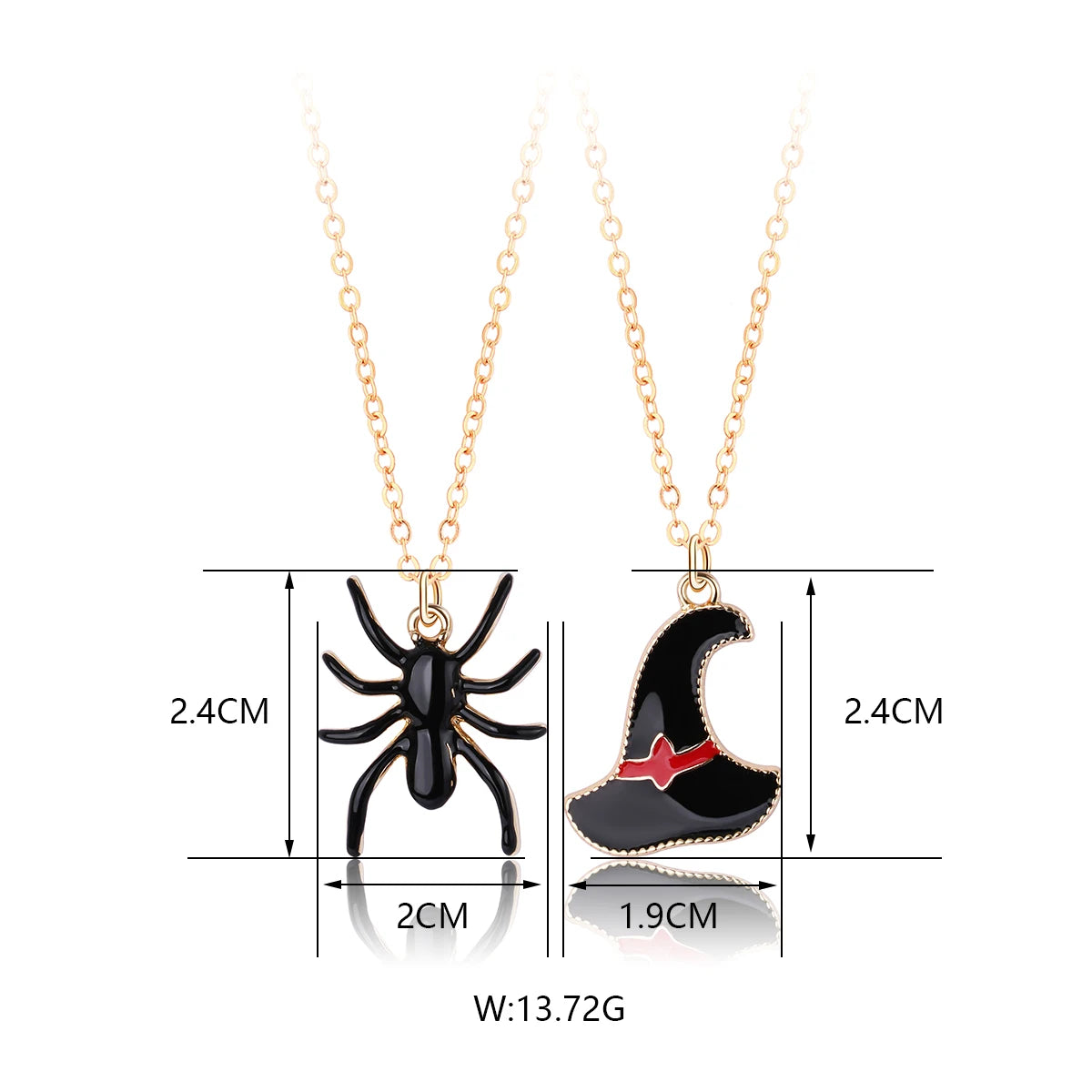 Halloween Children's Necklace Hat Pumpkin Bat Alloy Oil Drop Good Friends Versatile Collar Chain Set First Jewelry - Charlie Dolly
