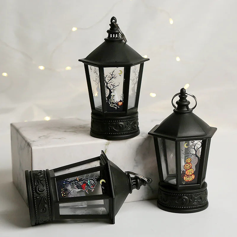 Halloween Decoration Electronic Candle Light Retro Pumpkin Witch Human Skeleton Night Light LED Lamp Halloween Decoration 2023 - Charlie Dolly
