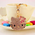 Creative Cute Set Cartoon Kitten Head Makeup Mirror Keychain Women Bag Accessories Metal Pendant Key Ring - Charlie Dolly