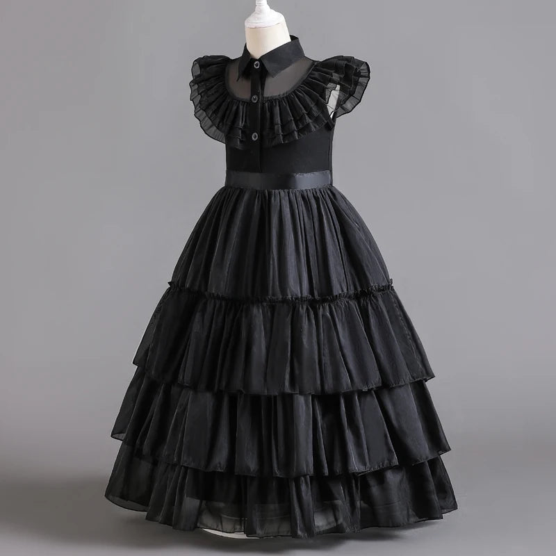 Wednesday Adams Cosplay For Girls Costume 2023 New Vestidos For Kids Carnival Easter Halloween Party Costumes for 3-12 Years - Charlie Dolly