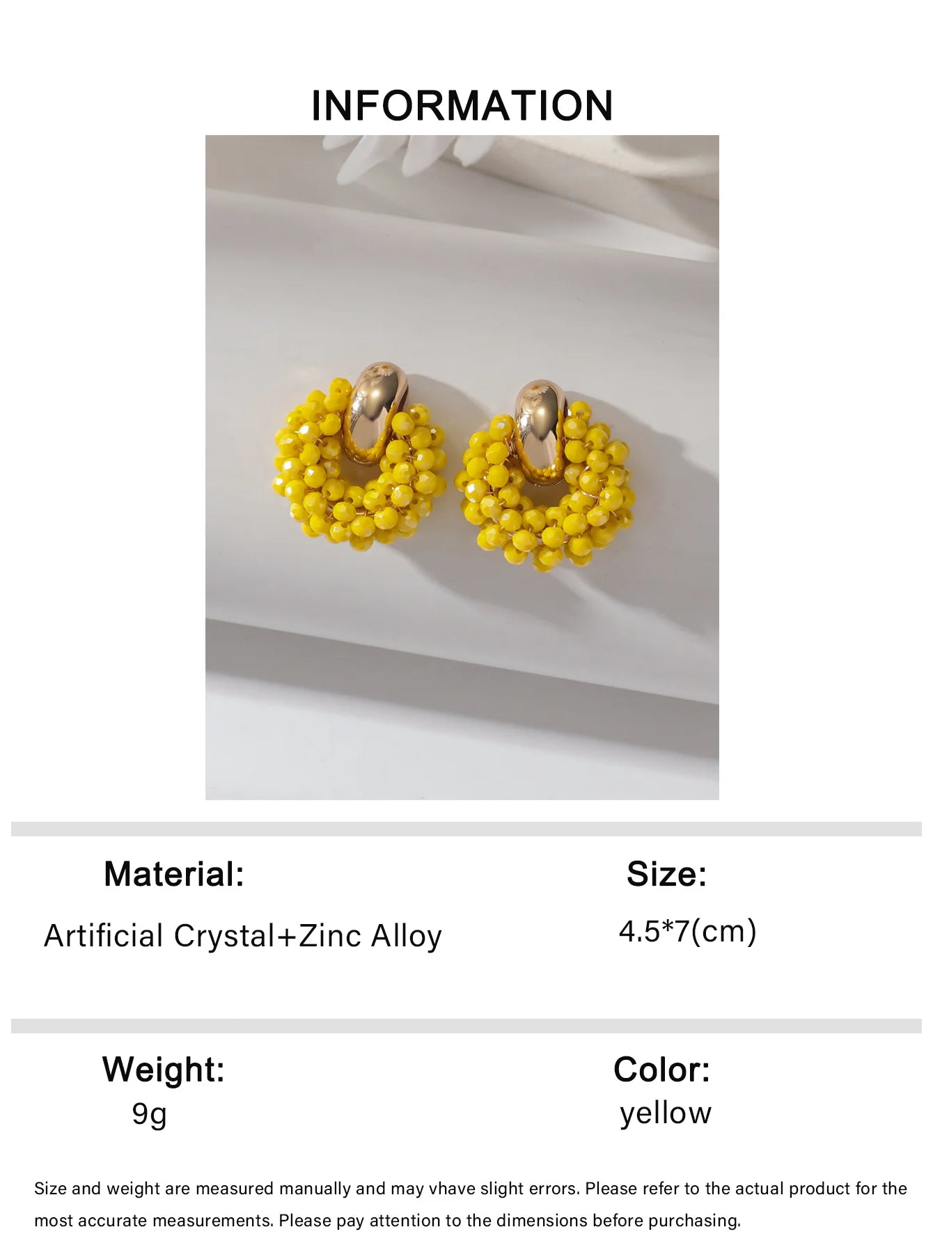 Boho Elegant Crystal Beads Drop Earrings for Women Luxury Geometric Dangle Summer Beach Party Jewelry