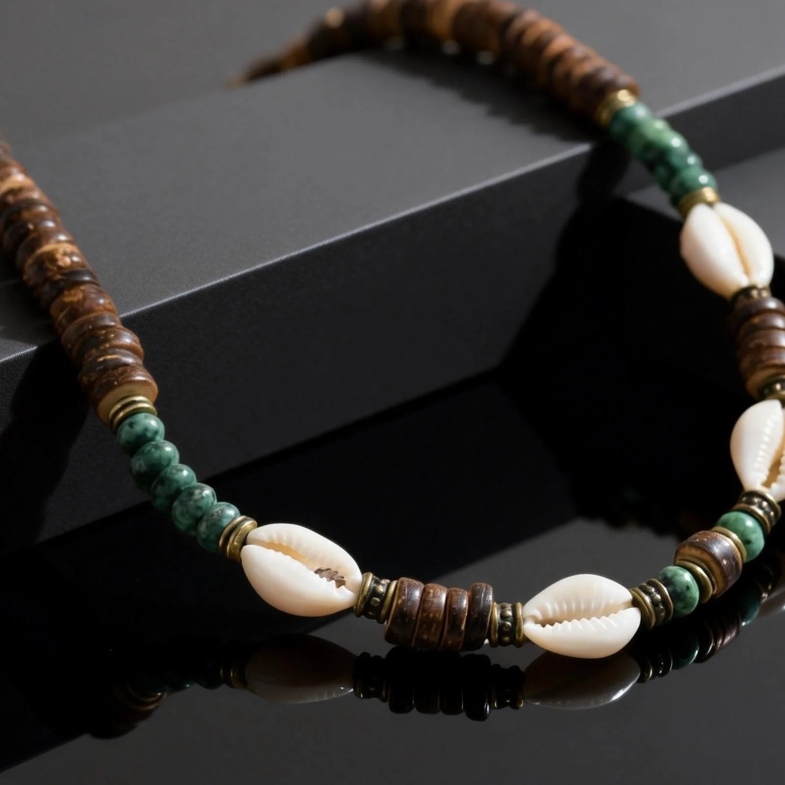 Boho Coconut Shell Beads Conch Charms Necklace for Men Fashion Adjustable Collar Necklace Ocean Beach Vacation Jewelry Gift