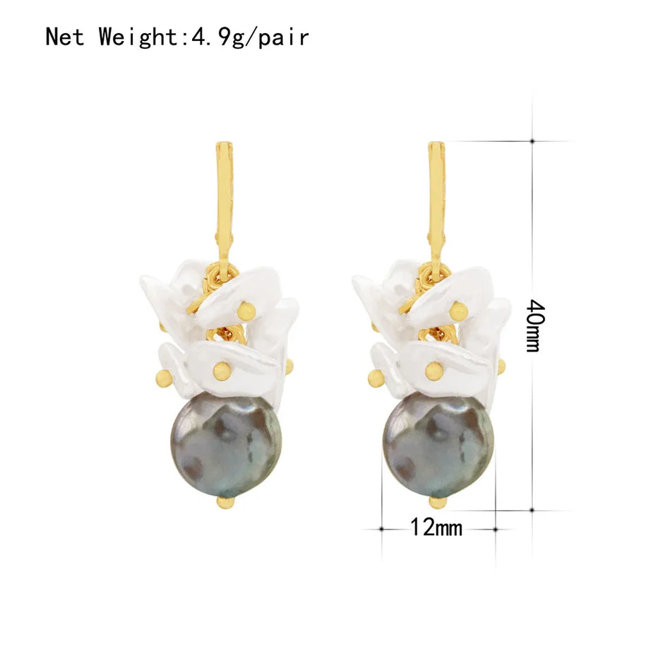 Irregular Pearl Ear Clip Earrings Jewelry
