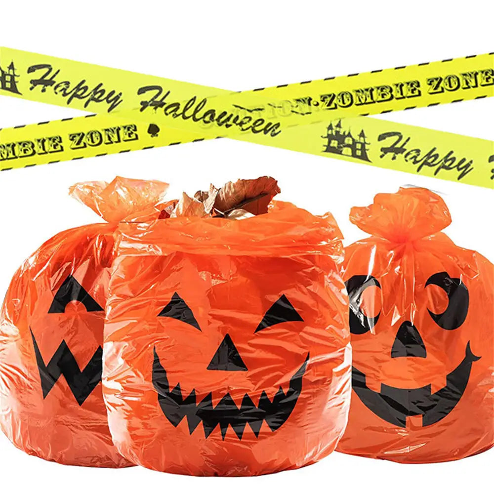 Halloween Outdoor Decorations For Home Pumpkin Plastic Garbage Leaf Bags Yard Decor Lawn Bag Happy Halloween Party Props 2024 - Charlie Dolly