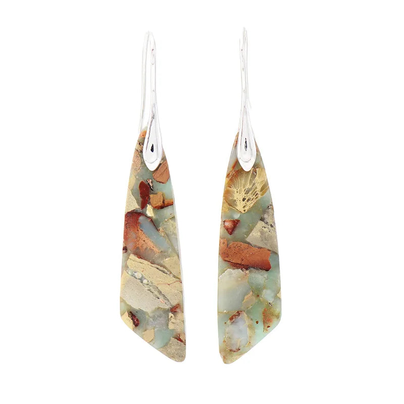 Bohemian Emperor Stone Geometric Pendant Earring Popular Natural Stone Jewelry Earrings for Women Luxury Boho Original earring