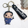 Trend Movie Addams 3d Keychain Wednesday Addams Pendant Keyrings Cartoon Figure Keyholder Backpack Car Key Keychains Accessories - Charlie Dolly