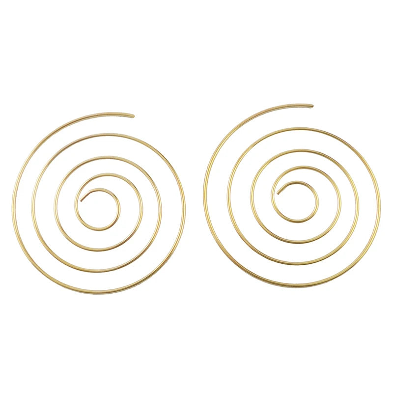 Hyperbole Big Spiral Drop Earring for Women Punk Simple Jewelry Tiny Minimalist Multilayer Round Pendientes Boho Party Girl Gift