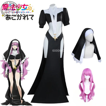 Gushing Over Magical Girls Anime Sister Gigant Cosplay Combat Costume Sexy Women's Nun Role Play Dress Outfit Halloween Party