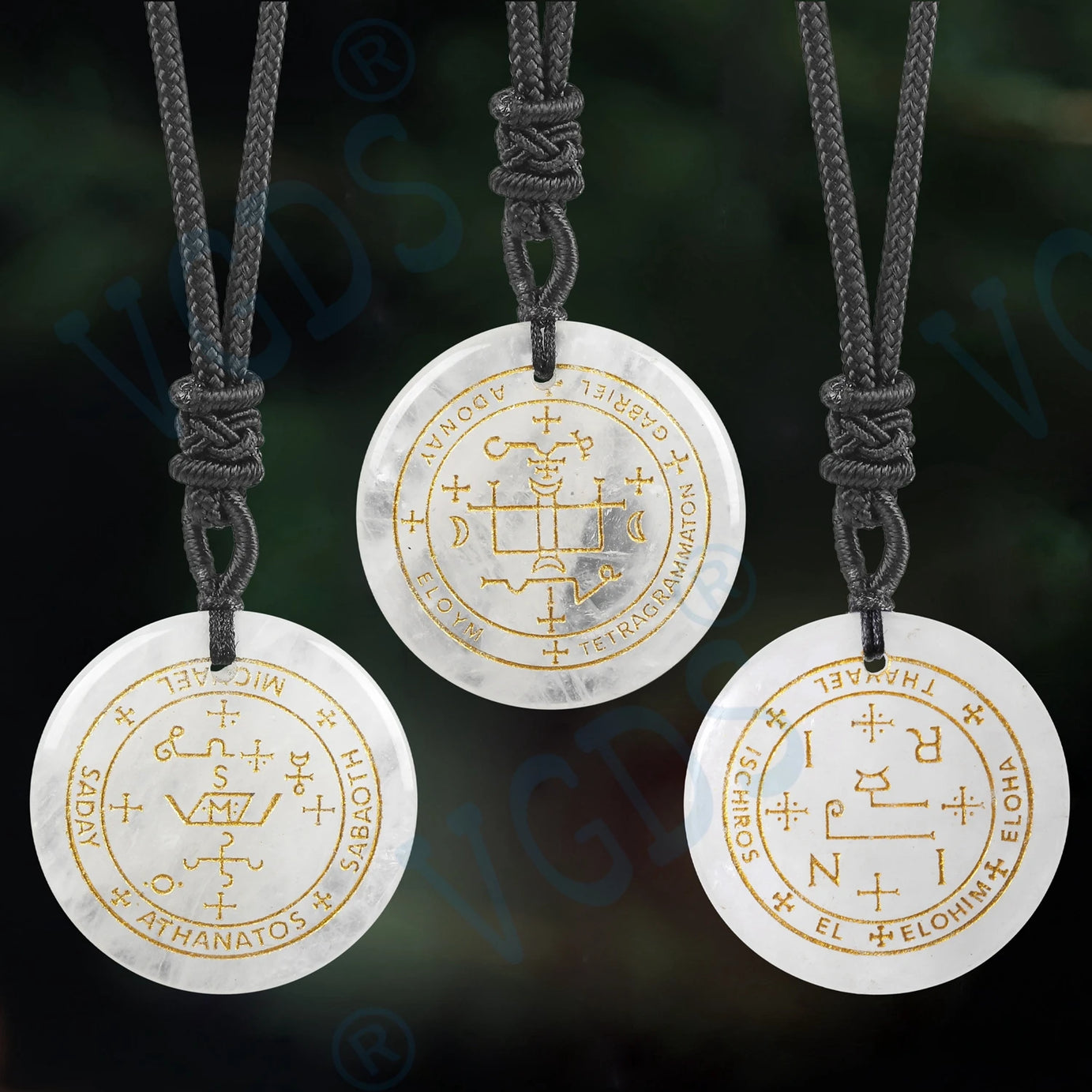 Seven Archangel Natural Crystal Pendant Necklace, Angel Protection Amulet Talisman