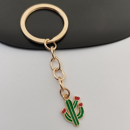Random 1pcs Pocket Edition Small Gift Cactus Keychain Simulation Fruit Sliced Cactus Keychain