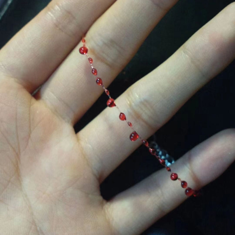 Blood Drop Jewelry Blood Drop Bracelet/Necklace Chain Necklaces/Bracelets Alloy Material Halloween Jewelry for Man Woman F19D - Charlie Dolly