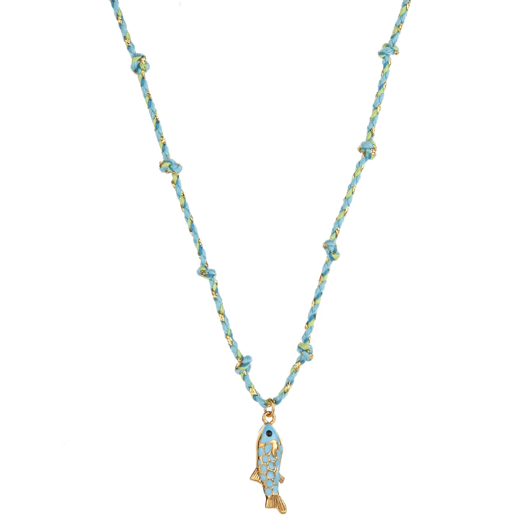 Fish, Starfish and Shell Colorful Handmade Boho Necklace