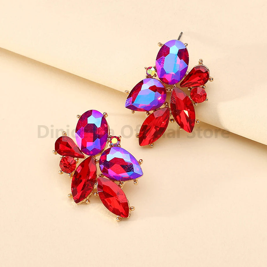 Shiny Glass Fairy Stud Earrings Jewelry