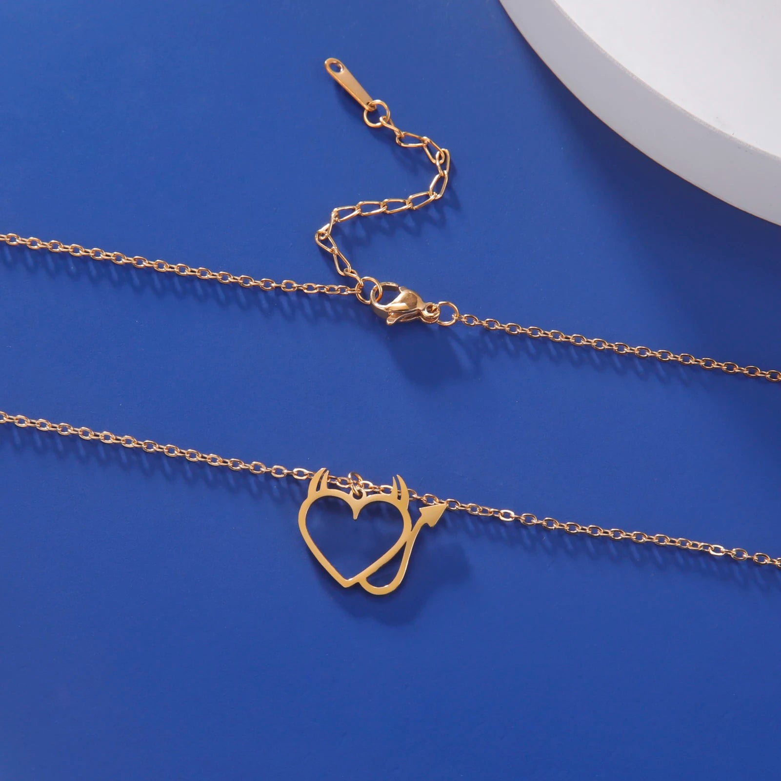 HIPEE Fashion Halloween Couple Necklace Demon Love Pendant Necklaces For Women Men Personality Clavicular Chain Party Jewelry - Charlie Dolly