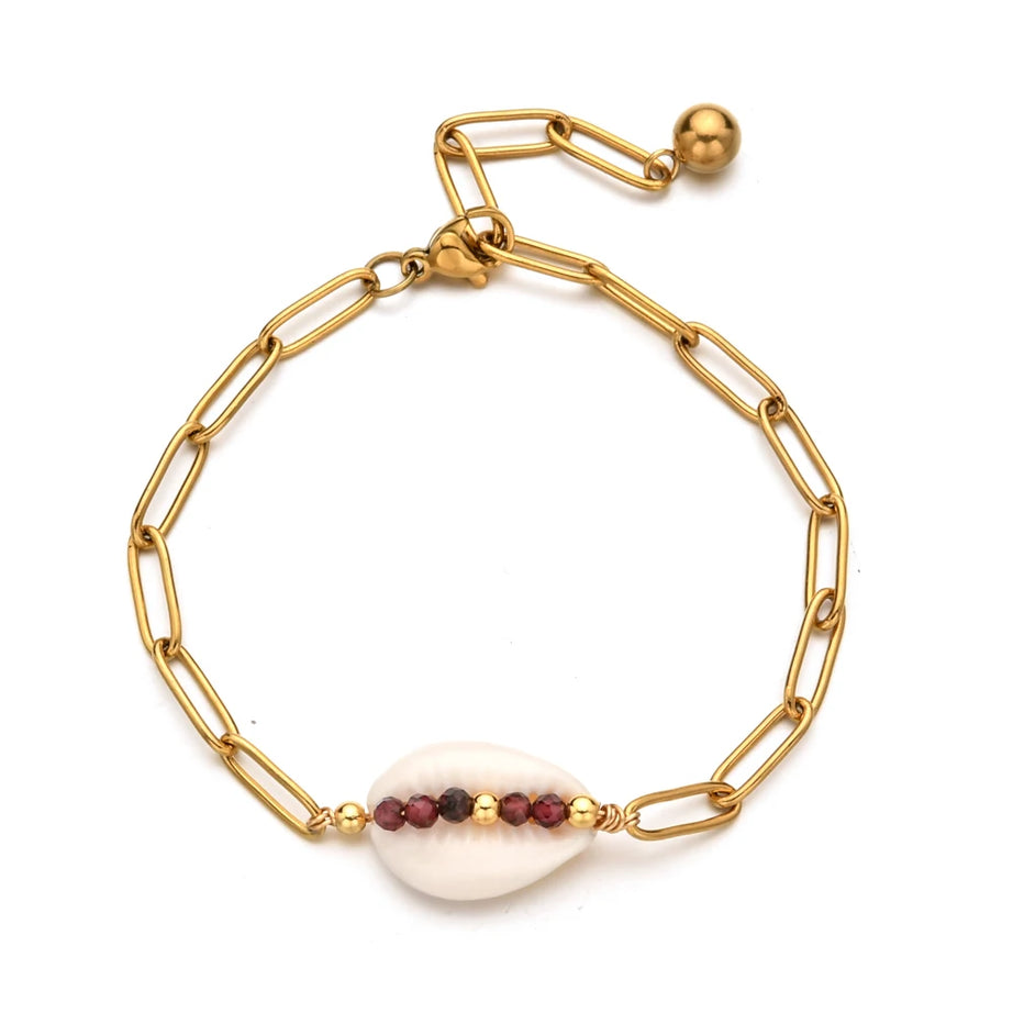 Boho Chain Shell Charm Bracelet