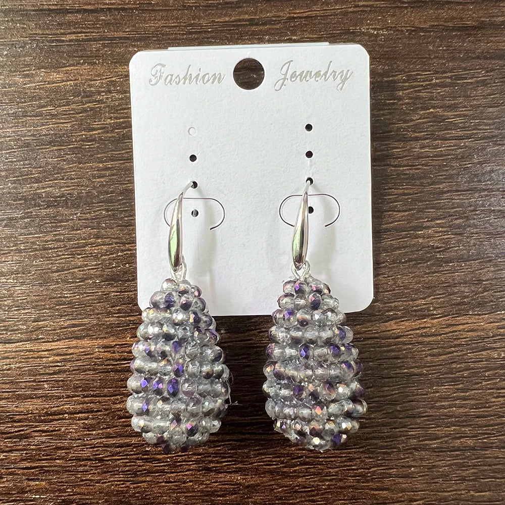 INKDEW Long Drop Earrings Beaded Multicolor Handmade Threading Crystal Big Earrings for Women Gift oorbellen Jewelry boho EA005