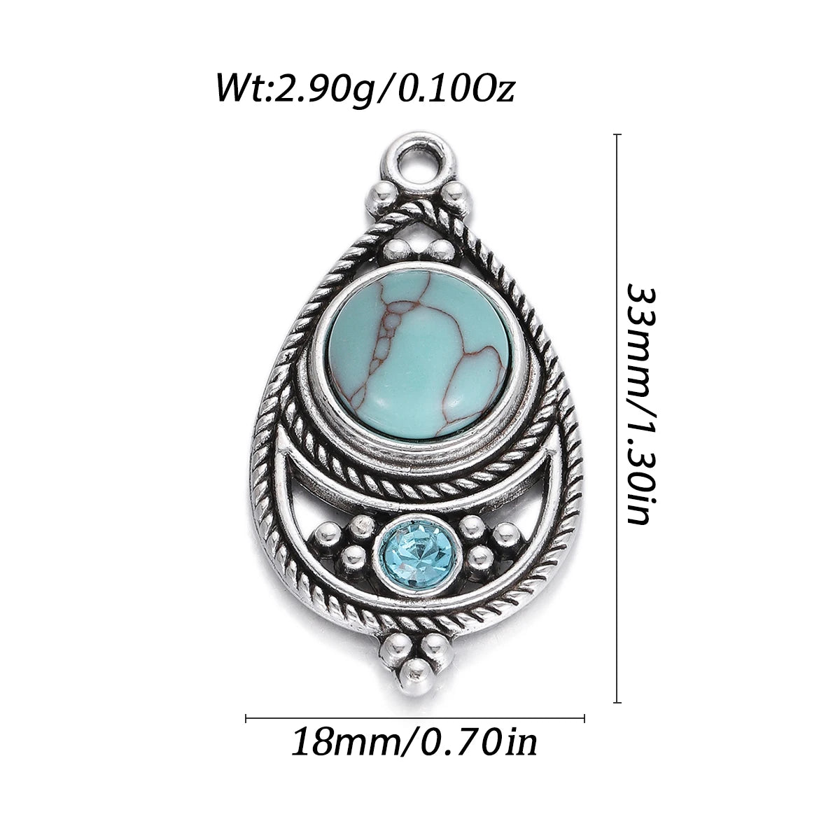 Boho Natural Stone Crystal Geometric Pendant Charms Pendants Earring Necklace Diy Women Jewelry Making Accessories