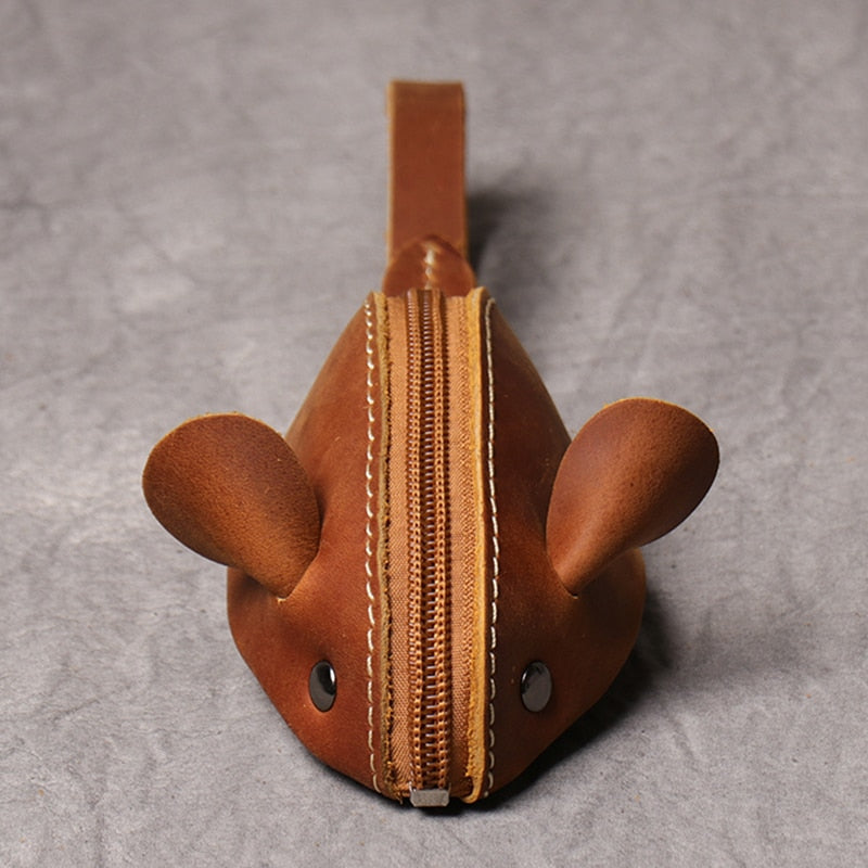 Genuine Leather Coin Purse Creative Cute Mouse Storage Bag Trend Zipper Pocket Men Women Portable Wallets Children's Key Bags - Charlie Dolly
