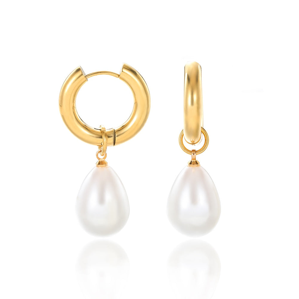 Imitation Pearl Earrings Women Fashion Snowflake Crystal Earrings Charm Zircon Jewelry Cute Earrings Best Choice for Couple Gift - Charlie Dolly