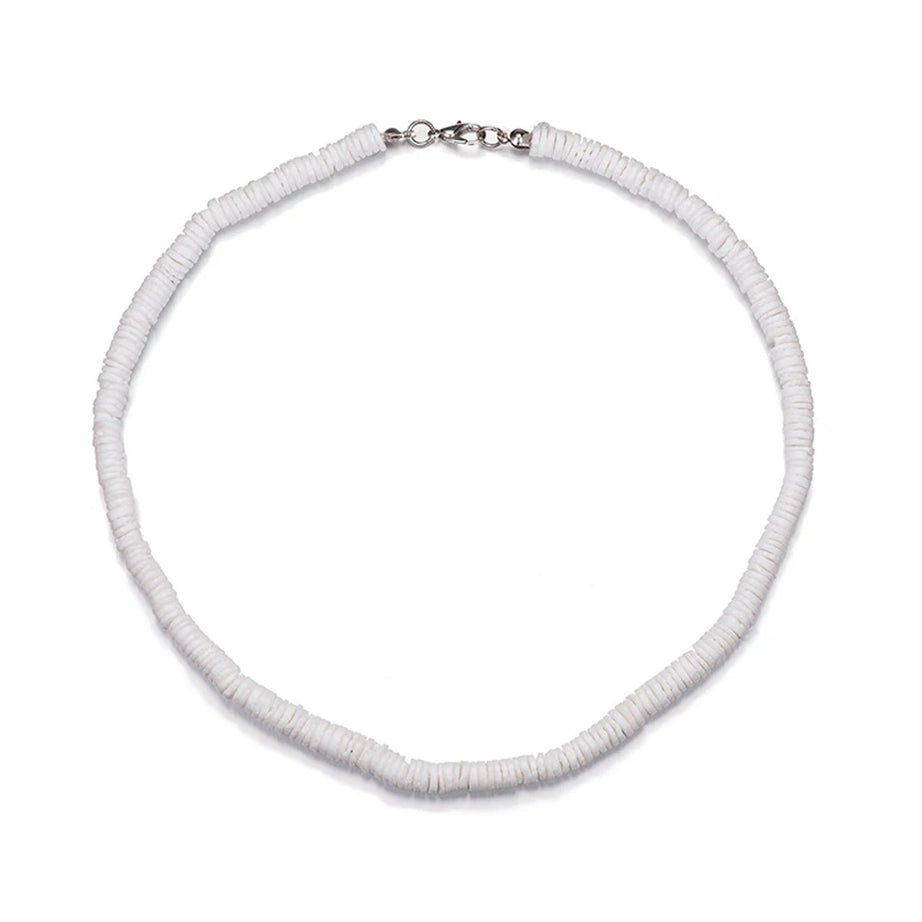 Puka Shell Chip Boho Choker Necklace for Men and Women