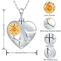 925 Sterling Silver Cremation Sunflower Hummingbird Urn Necklaces,Heart Memory Pendant Jewelry Gift For Ashes Women Men Friend - Charlie Dolly