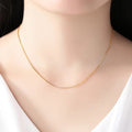 Genuine 14k Gold Color Necklace For Women Water Wave Chain Snake Bone/starry/Cross Chain 18 inches Necklace Pendant Fine Jewelry - Charlie Dolly