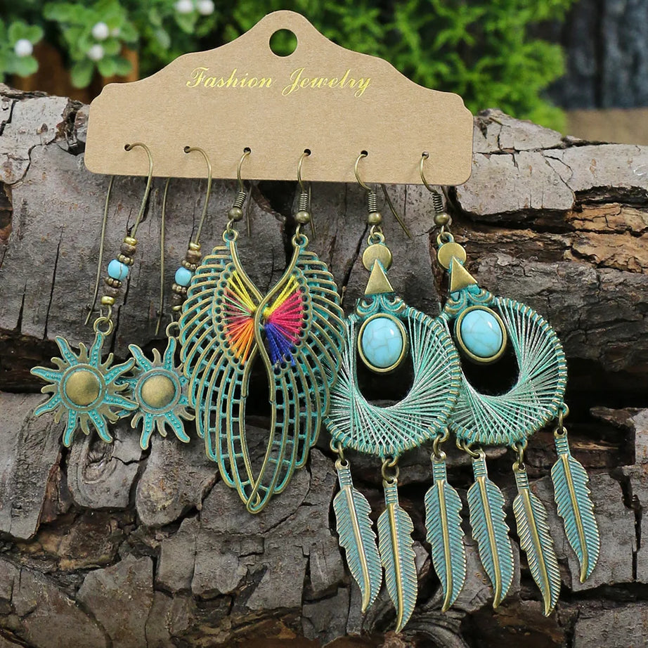 Antique Round Vintage Drop Earrings Jewelry