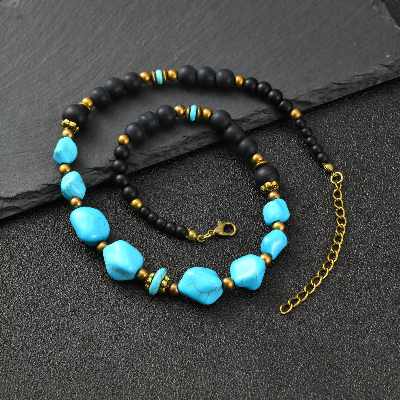 Natural Stone Unisex Beaded Necklace