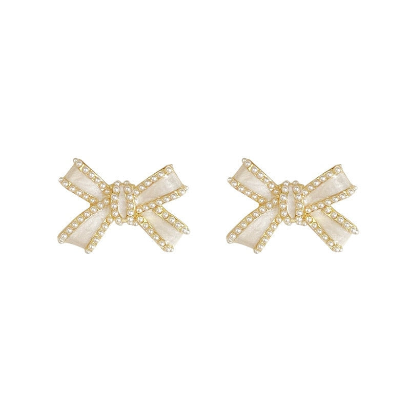 Cute Bowknot Stud Earrings For Women Golden Korean Accessoires Fashion Jewelry pendientes mujer boucle d’oreille femme brincos - Charlie Dolly