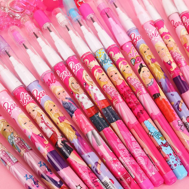 3Pcs Set Barbie Mechanical Pencil Anime Kawaii Students Stationery Pen Writing Hb Pencil Office Free Sharpener Press Pencil Gift