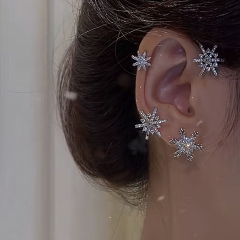 Shining Zircon Butterfly Ear Cuff Earrings for Women Girls Fashion 1pc Non Piercing Ear Clip Ear-hook Party Wedding Jewelry Gift - Charlie Dolly