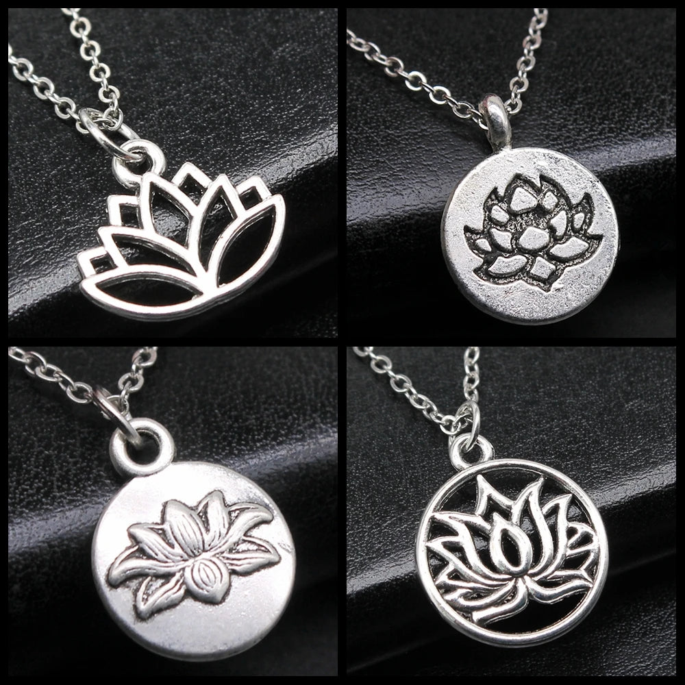 Creativity Retro Exquisite Fashion Party Jewelry Accessories Gift Lotus Flower Buddhist Yoga Pendant Necklace