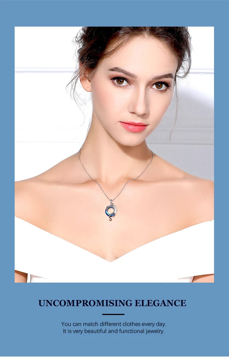 Eudora Real 925 Sterling Silver Dragon Neckalce for Women Luxury Austrian Crystal Cool Dragon Pendants Necklaces Trendy Jewelry