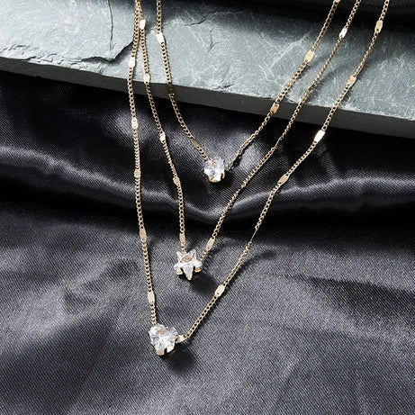 Trendy Zircon Pendant Multilayer Boho Choker Necklace