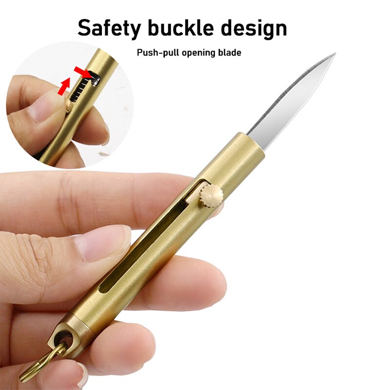 Outdoor Portable Stainless Steel Knife Keychain Hanging Mini Telescopic Car Self-Defense Knife Multifunctional Cutting Tool Gift - Charlie Dolly