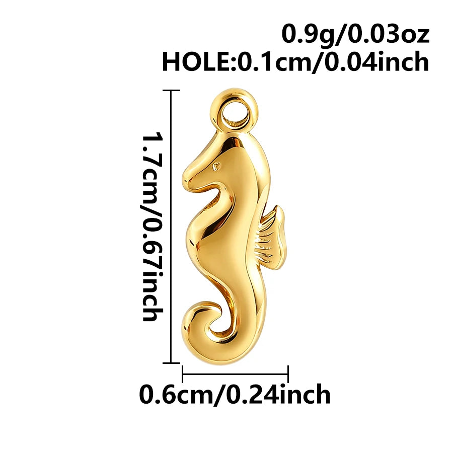 3/8Pcs Boho Summer Marine Sea Animal Starfish Turtle Pendant Jewelry Making Enamel Lizard Gecko Butterfly Colgantes Wholesale