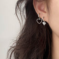 2023 Silver Color Geometric Heart-shaped Earrings for Women Girls Fashion Hollow Heart Hoop Earrings INS Jewelry Accessories - Charlie Dolly